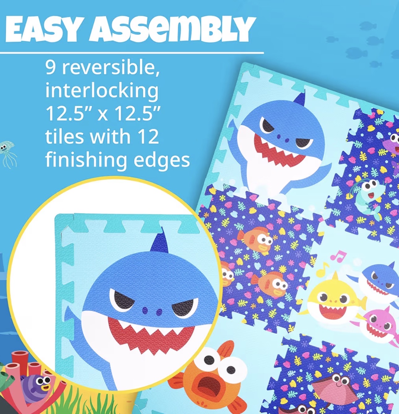 Baby Shark 大大塊泡沫膠 Puzzle Mat (9件裝)