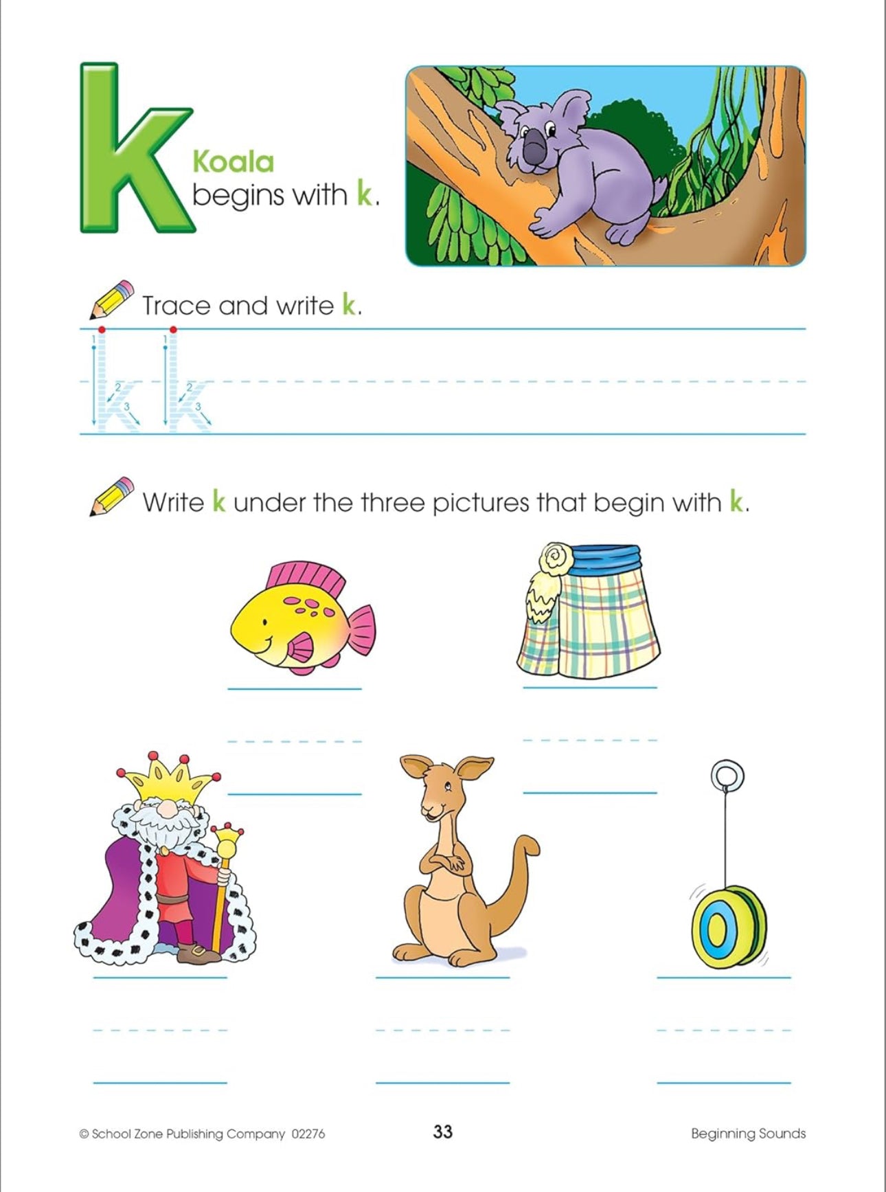 School Zone - Preschool Workbook (Beginning Sound 32 pages)