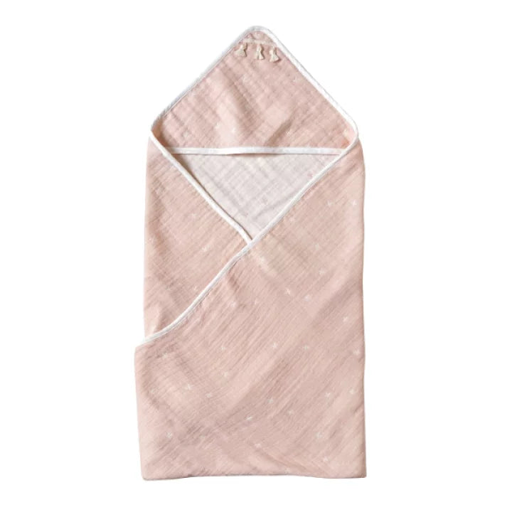 10mois -  日本製三重紗方型包被 (十字星 Shell Pink)