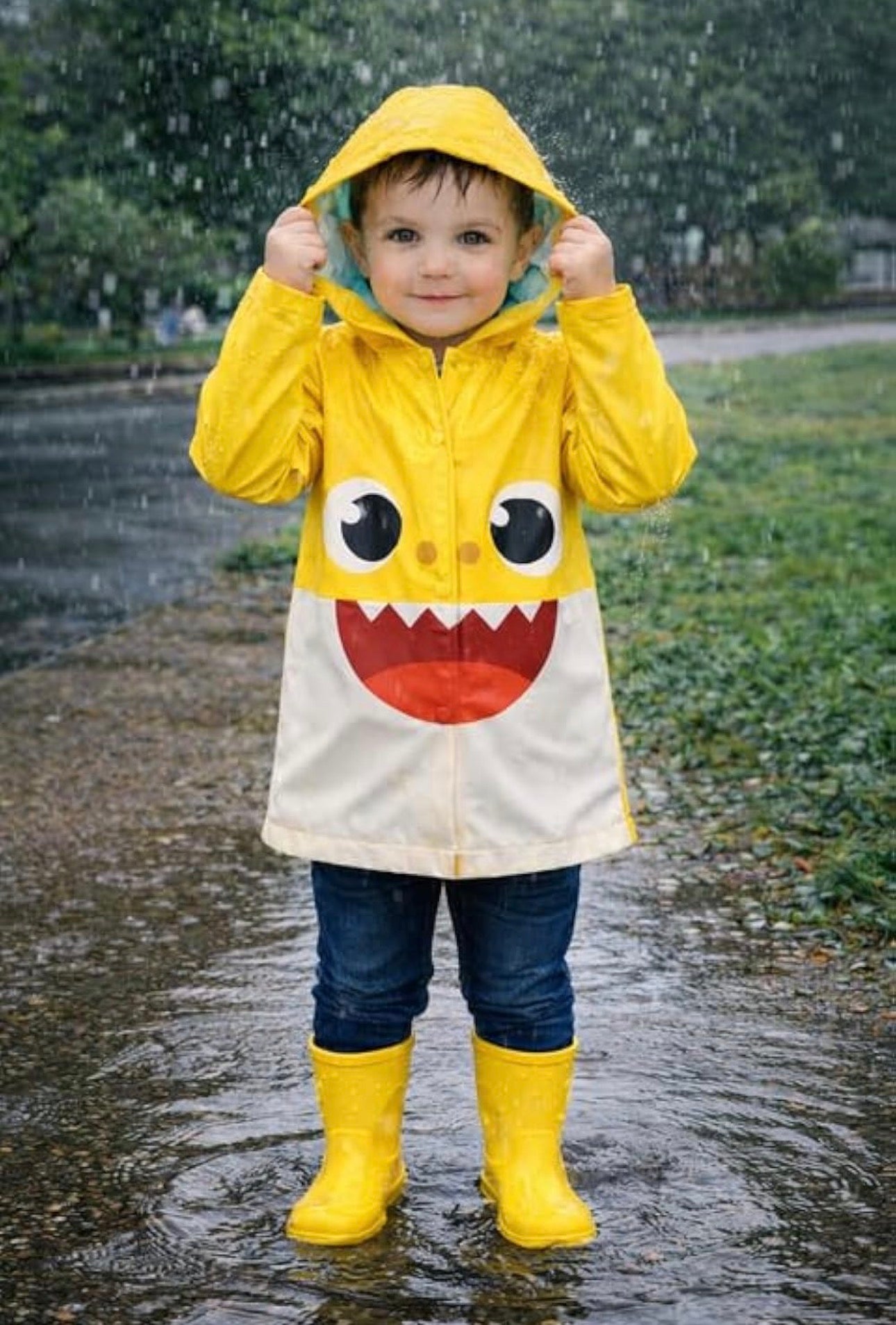Baby Shark 輕便保暖防水雨衣 (2-3Y)