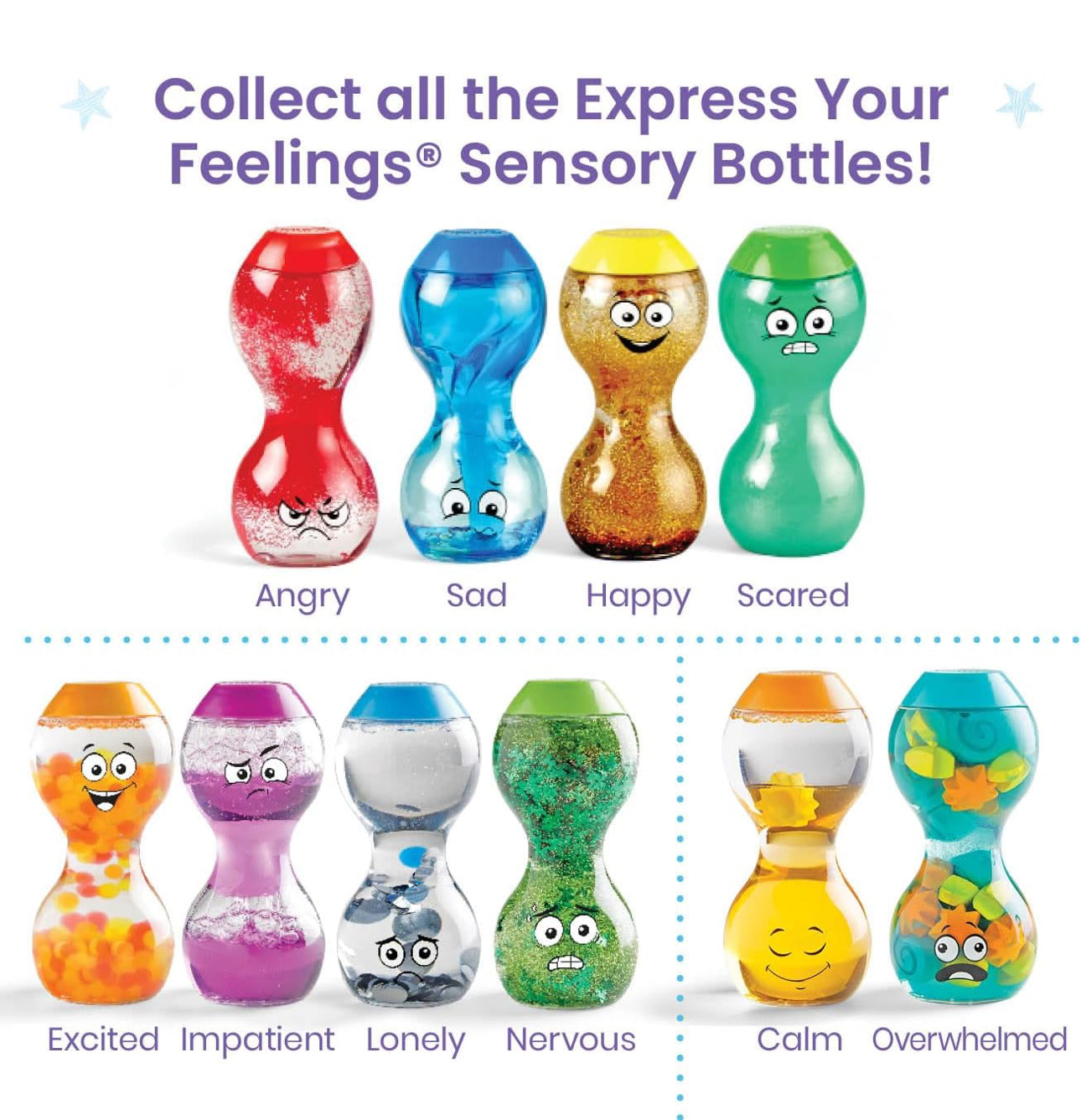 Hand2mind - Big Feelings Sensory Bottles (Primary Emotions)