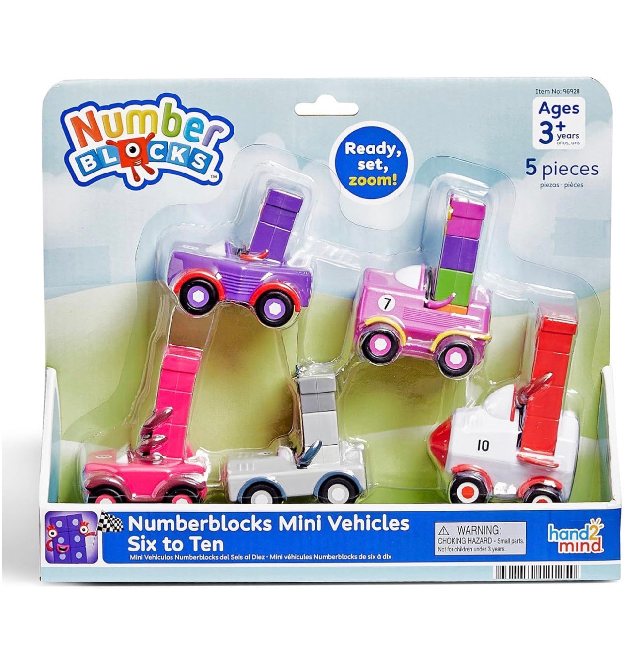 Hand2mind - Number Blocks Friends 數感訓練彩虹立方 (6-10 Mini Vehicles)