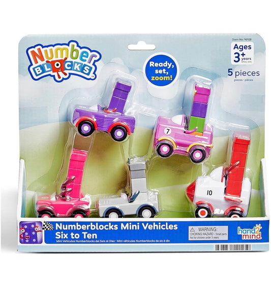 Hand2mind - Number Blocks Friends 數感訓練彩虹立方 (6-10 Mini Vehicles)