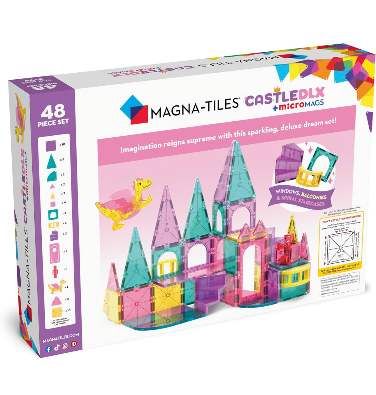 Magna-Tiles 磁力片積木玩具 - Castle DLX 48塊套裝