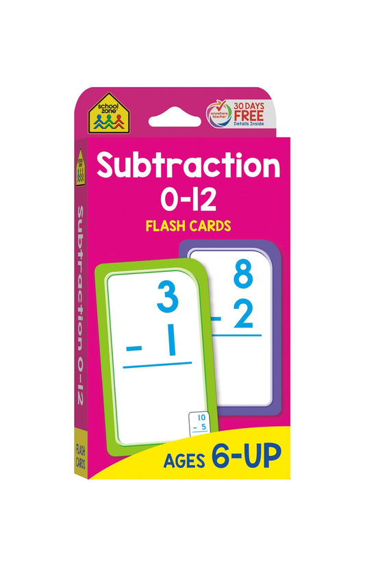 School Zone Flash Card 學習記憶快閃卡 - Subtraction 0-12