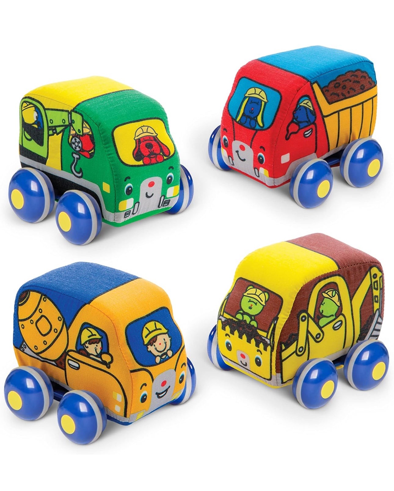 Melissa & Doug - 彩色回力軟車車套裝 (construction vehicle)