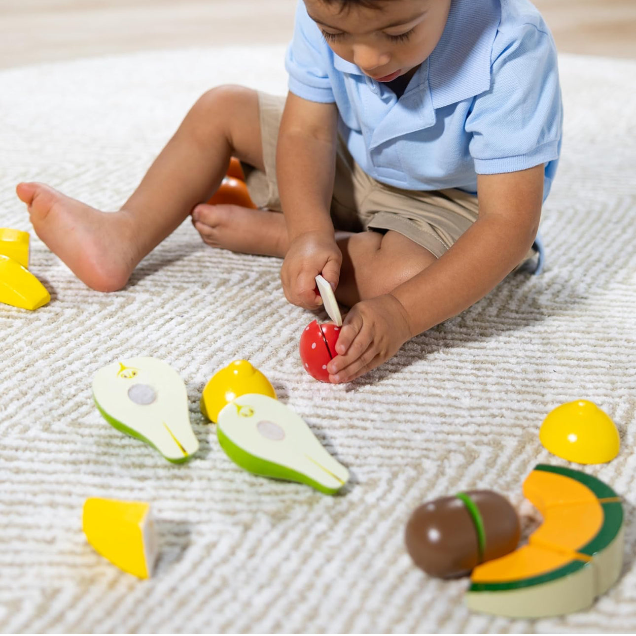 Melissa & Doug - 高級木製砌砌食物套裝 (Fruit)