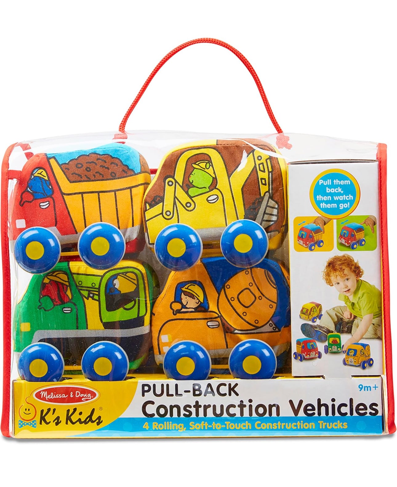 Melissa & Doug - 彩色回力軟車車套裝 (construction vehicle)