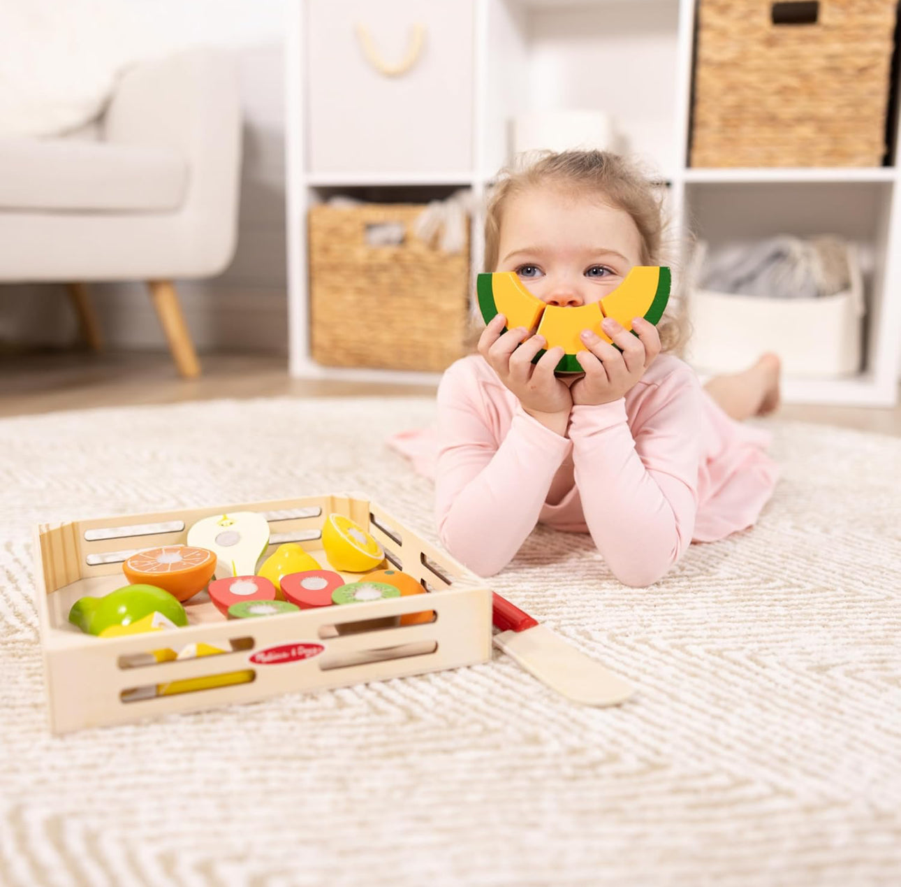 Melissa & Doug - 高級木製砌砌食物套裝 (Fruit)