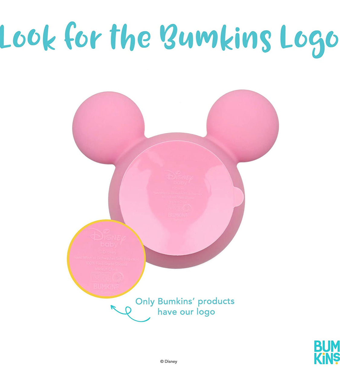 BUMKINS - Mickey & Minnie 造型吸盤碗 連專用匙羹