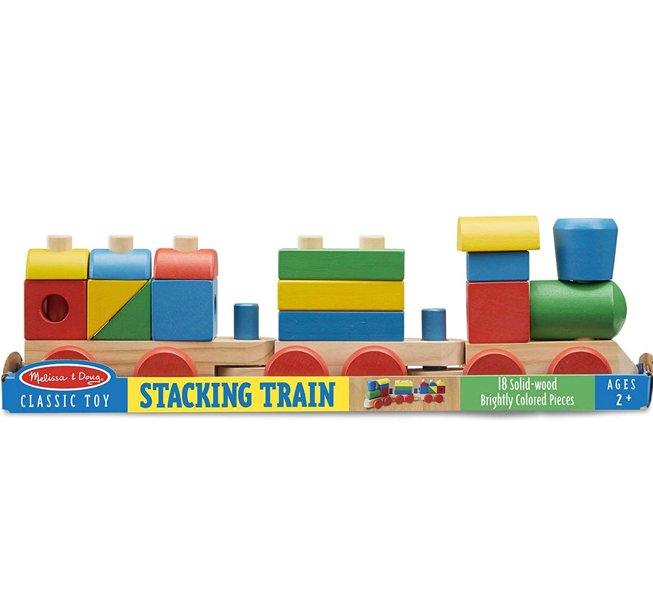 Melissa & Doug -  七彩串串積木小列車