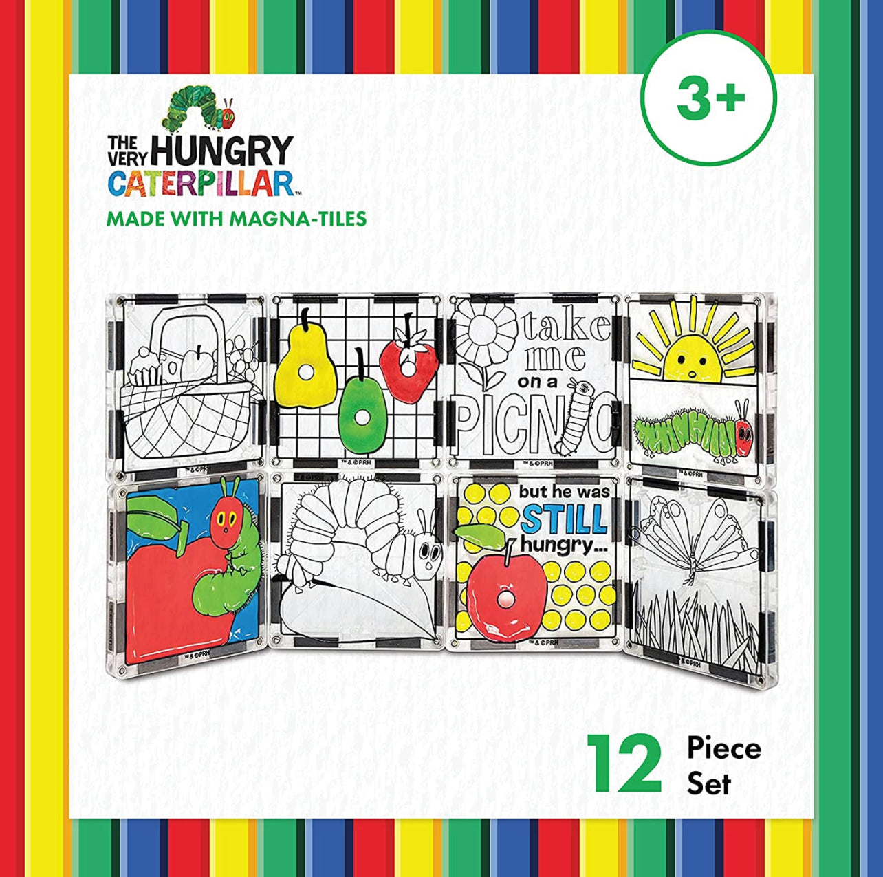 Eric Carle x Magna-Tiles 磁力片積木玩具 - The Very Hungry Caterpillar Print On 12塊套裝