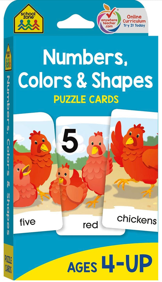 School Zone Puzzle Card 學習記憶快閃卡 - Numbers, Colors & Shapes
