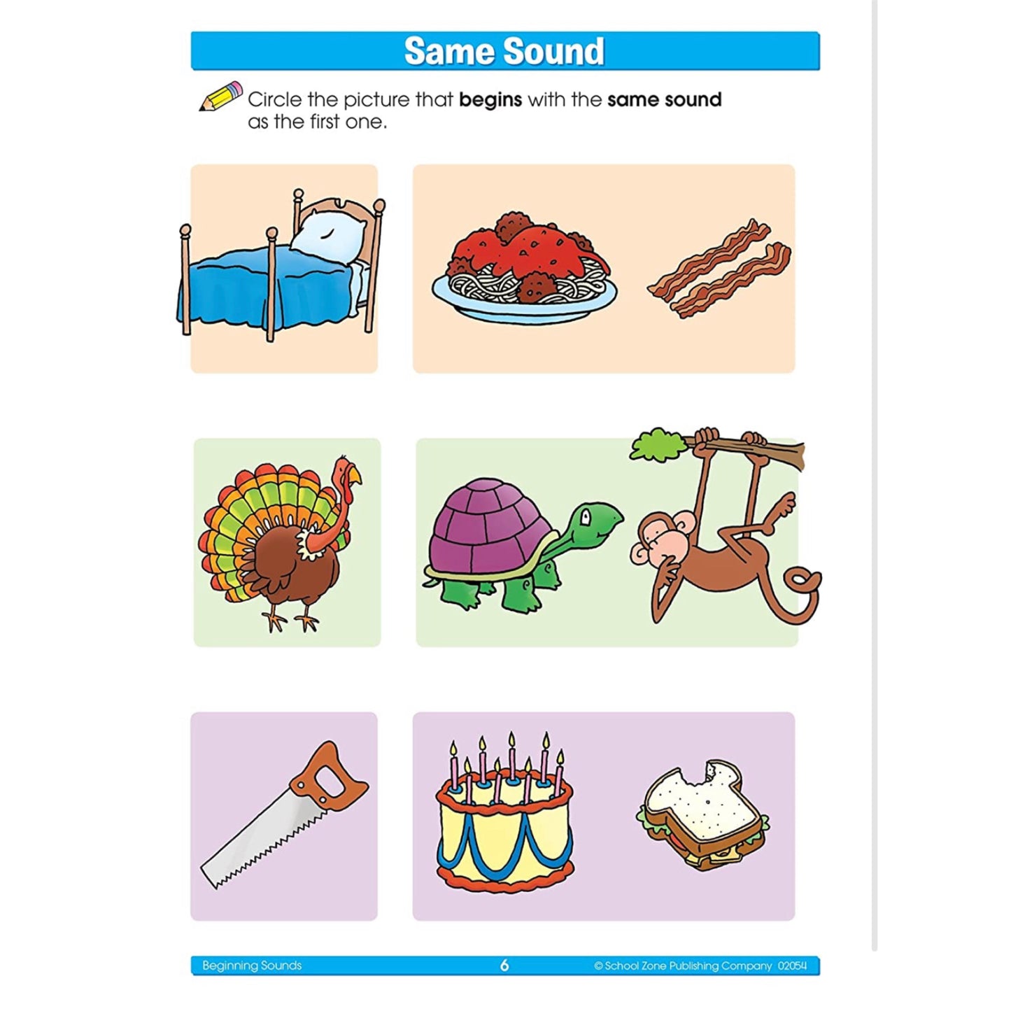 School Zone - Preschool Workbook-B (32pages) Beginning Sound