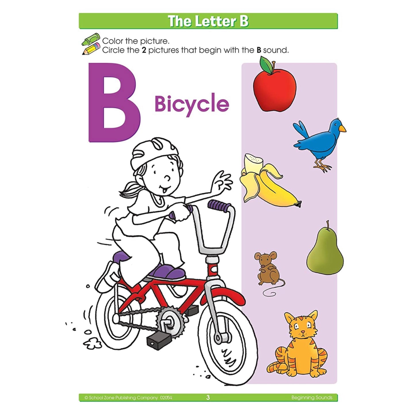 School Zone - Preschool Workbook-B (32pages) Does it Belong?