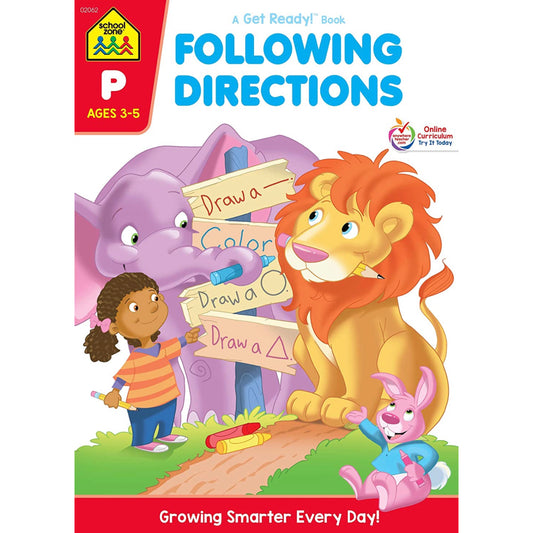 School Zone - Preschool Workbook (32pages) Following Direction