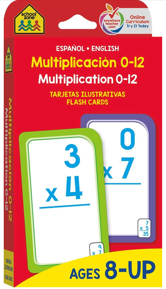 School Zone Flash Card 學習記憶快閃卡 - Multiplication 0-12