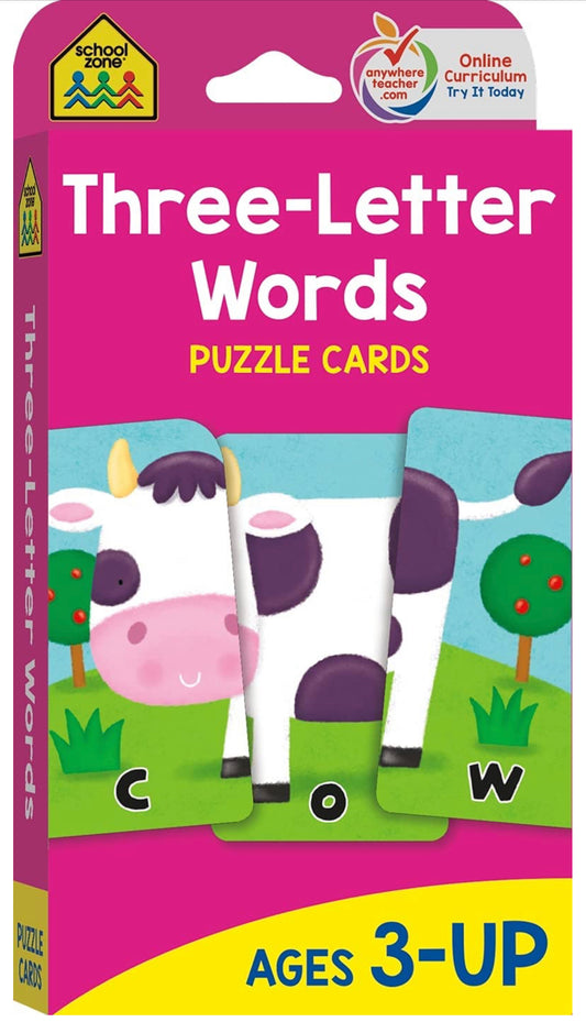 School Zone Puzzle Card 學習記憶快閃卡 - Three Letter Words