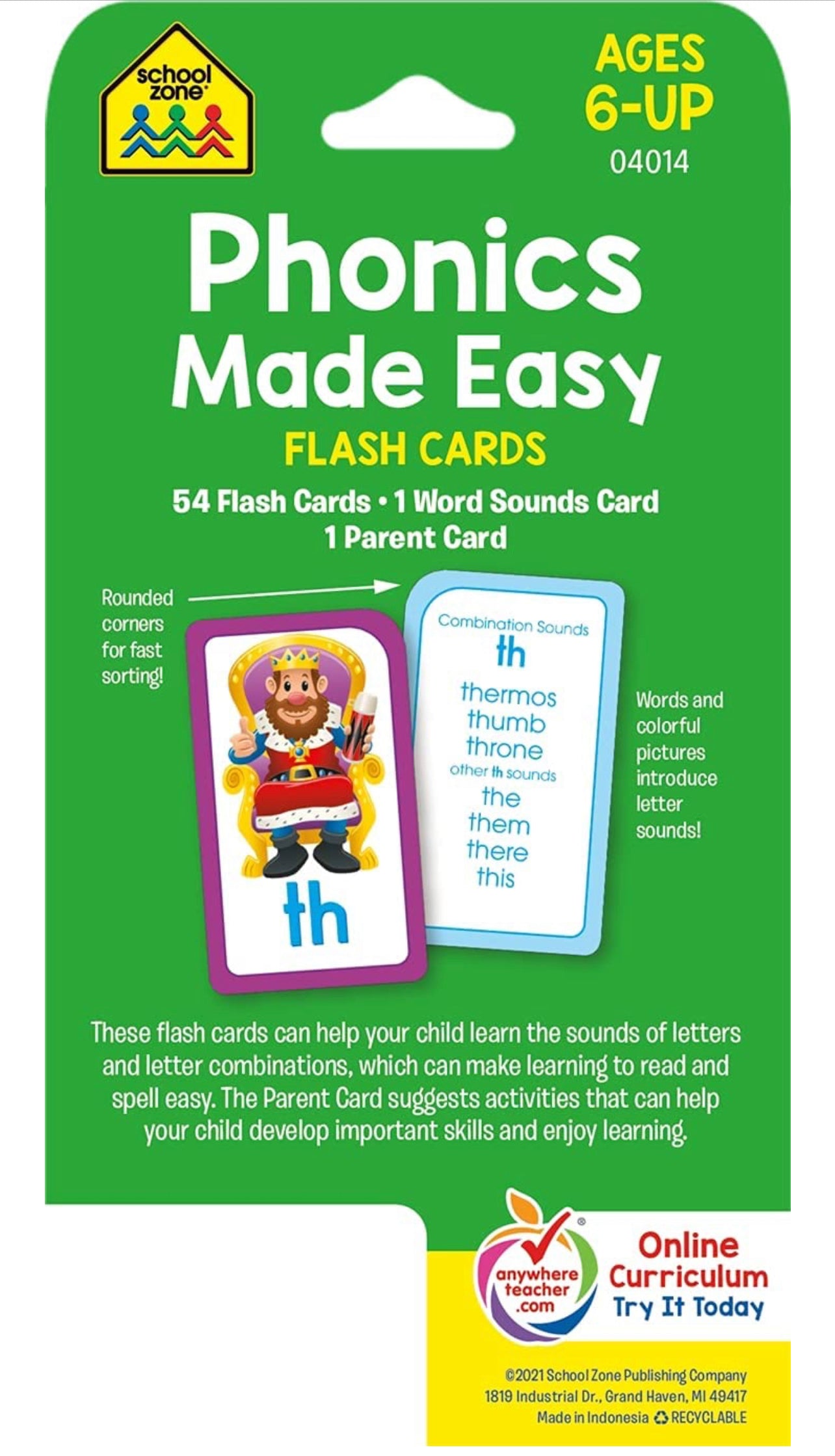 School Zone Flash Card 學習記憶快閃卡 - Phonics Made Easy