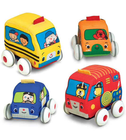 Melissa & Doug - 彩色回力軟車車套裝